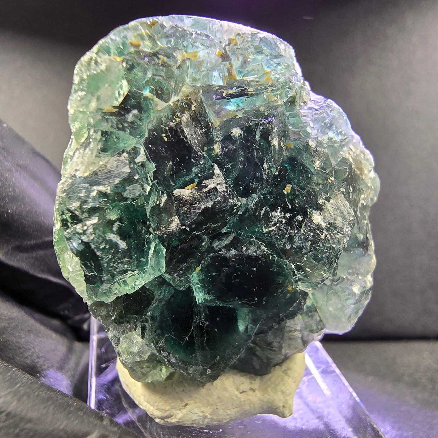 Schöne Phantom Fluorit Würfel Stufe grün 38*34*17mm Okorusu, Namibia Sammlung