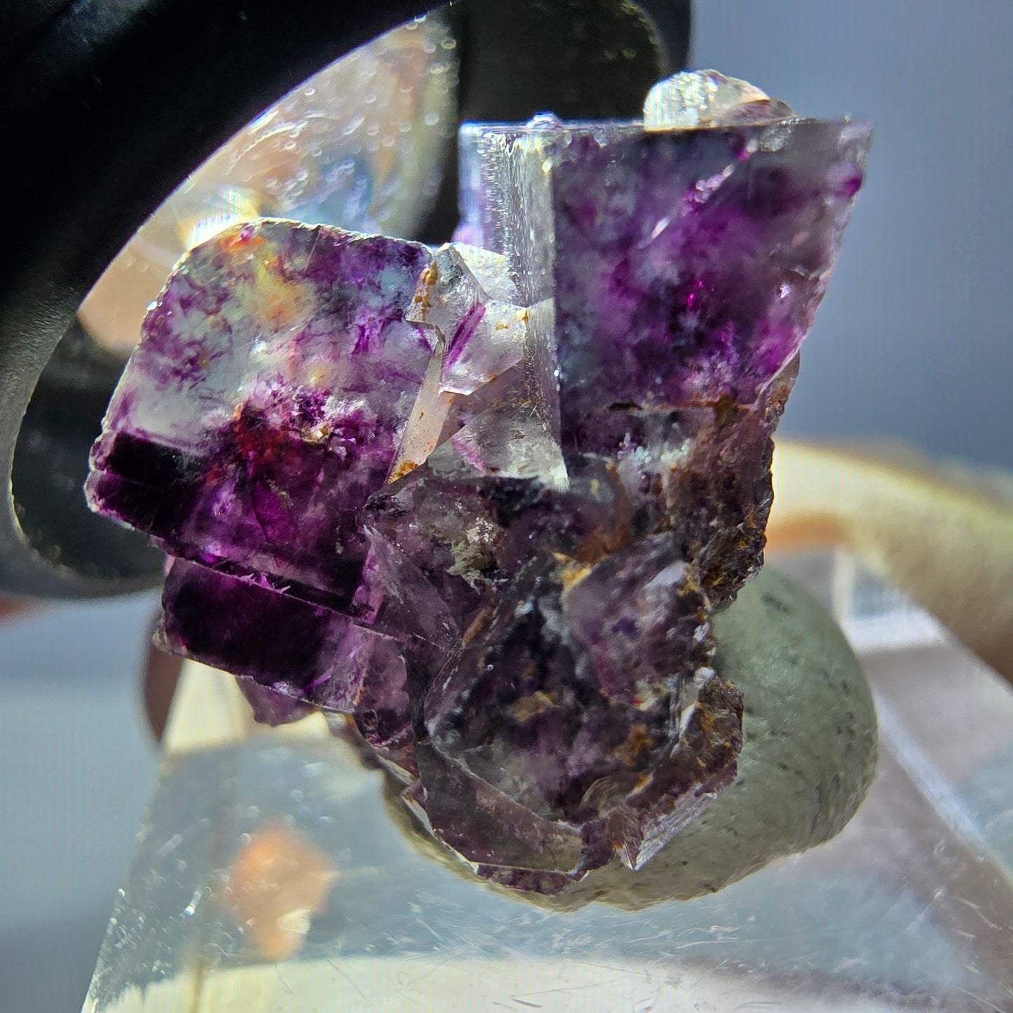 Phantom Fluorit Würfel Stufe, grün lila Okorusu, Namibia 24*21*17mm