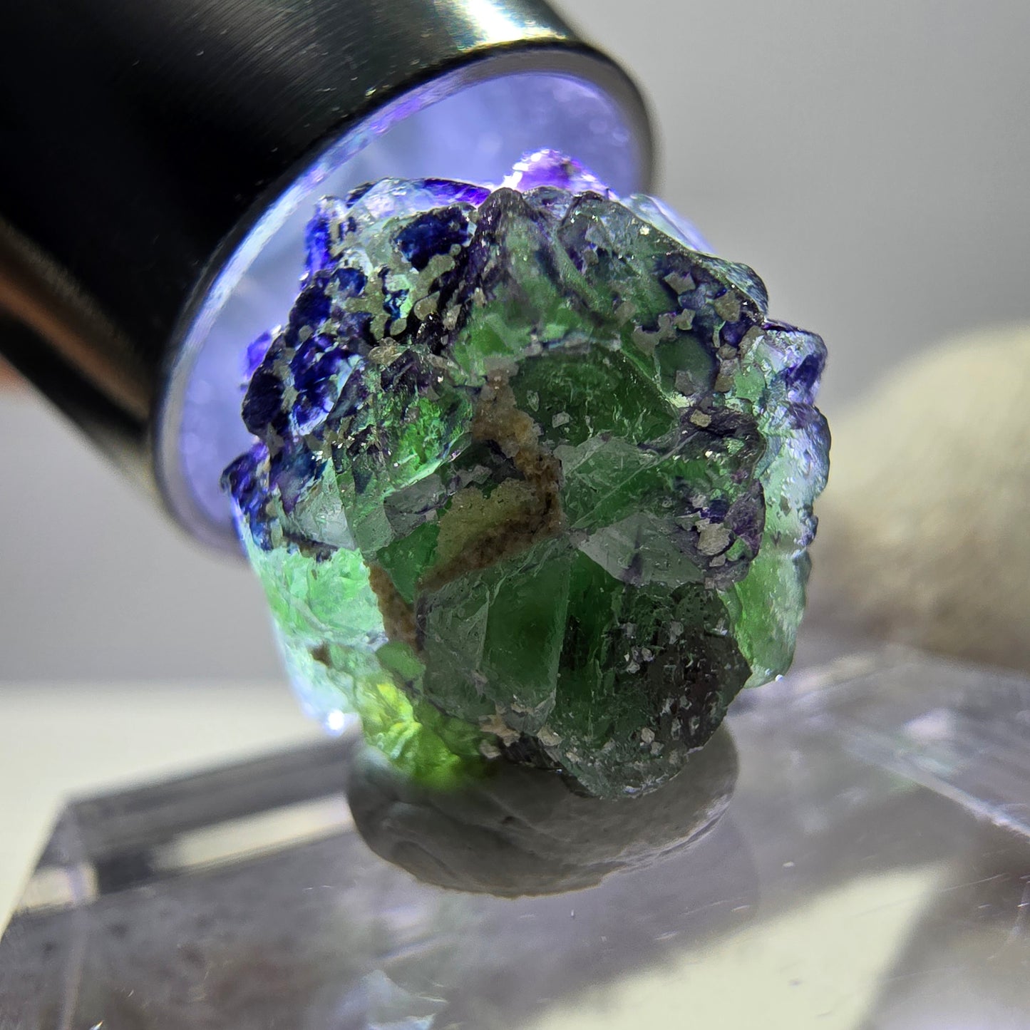 Cube de fluorite fantôme zonal, spécimen de tourmaline Schorl, Erongo, Namibie, 14 x 13 x 13 mm