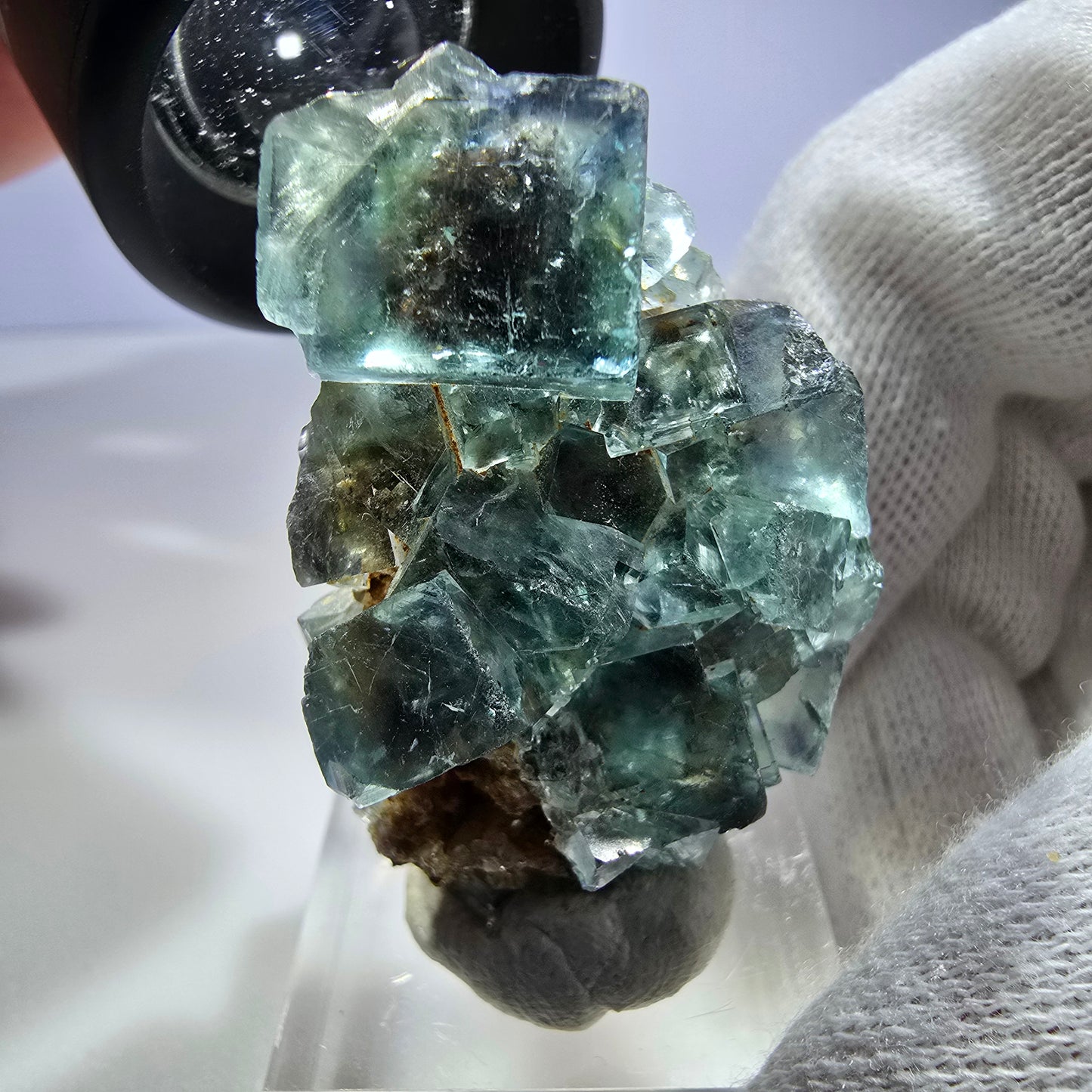 Seltene Phantom Fluorit Würfel Stufe, grün braun Okorusu, Namibia 44*28*25mm