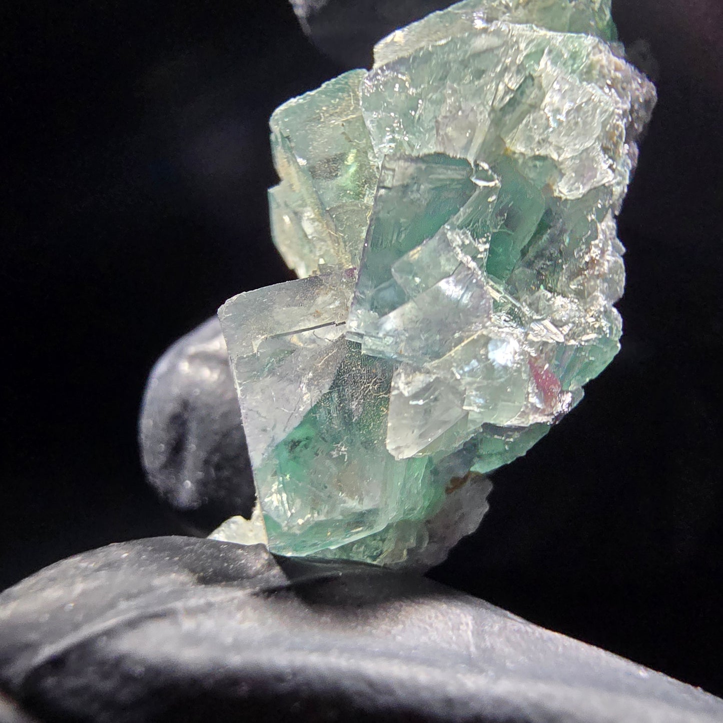 Phantom Fluorit Würfel Stufe grün lila Okorusu, Namibia 35*15*14mm Sammlung