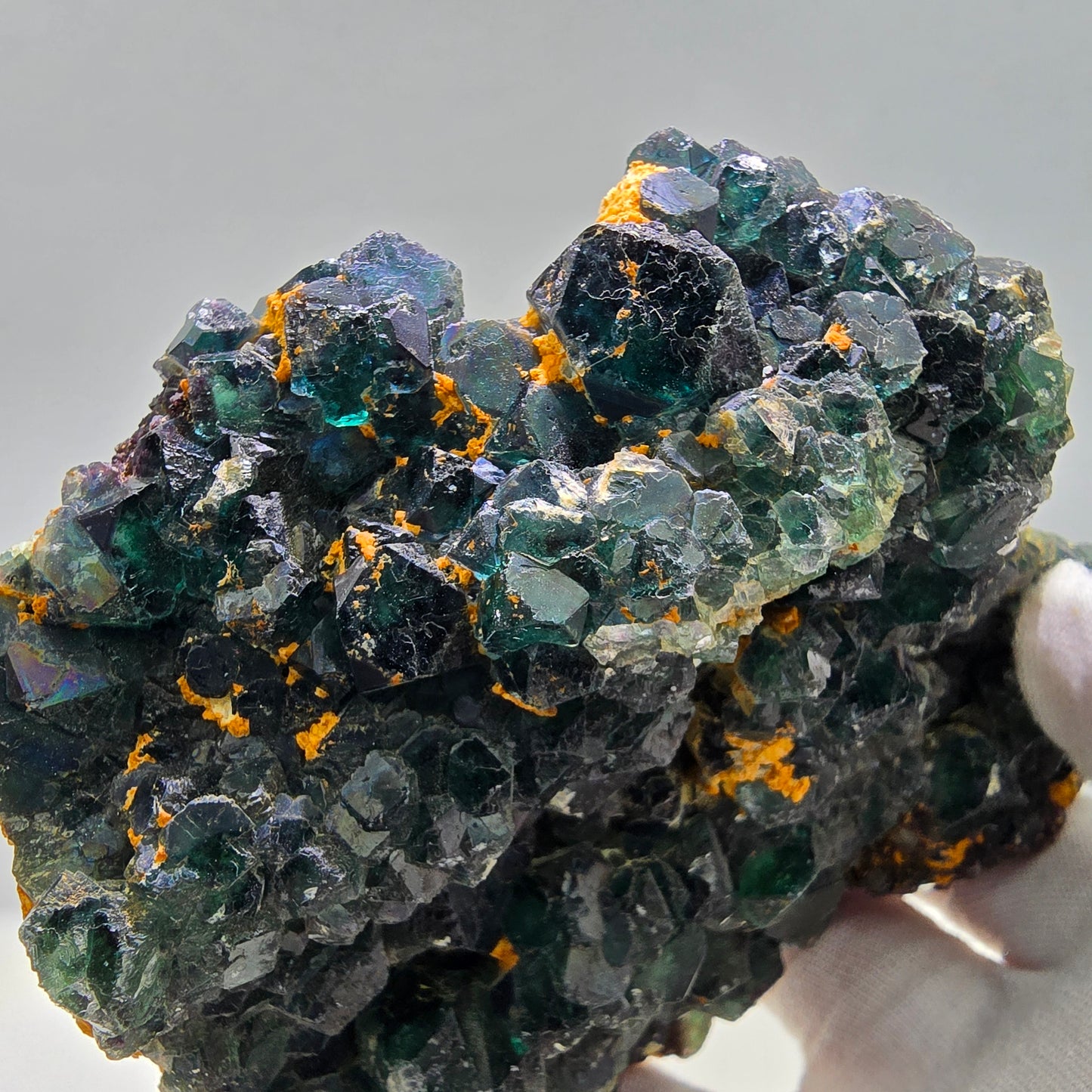 Große Phantom Fluorit Würfel Stufe, schräge Ecken Erongo, Namibia 118*110*64mm