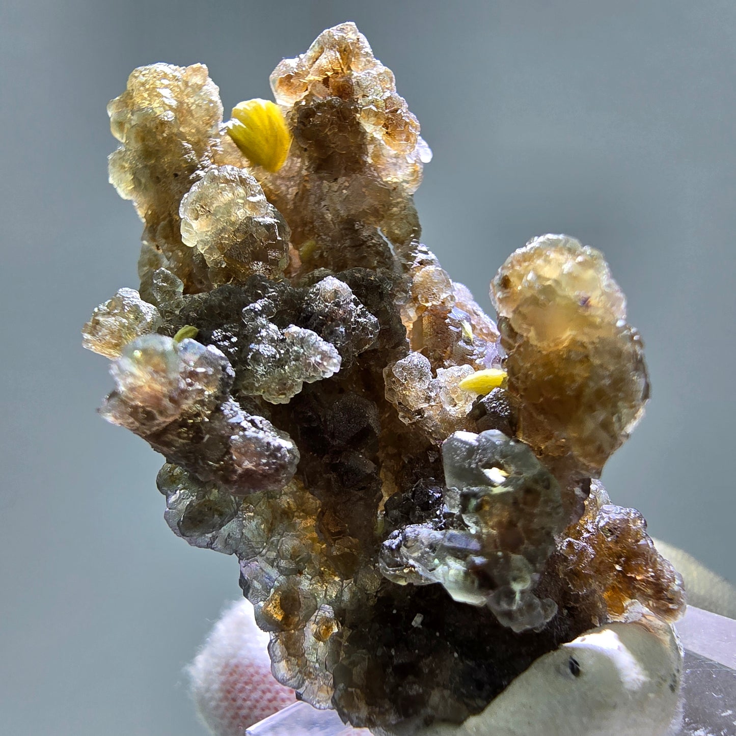 Phantom Fluorit Würfel grün braun, Muskovit Stufe Erongo, Namibia 50*31*23mm