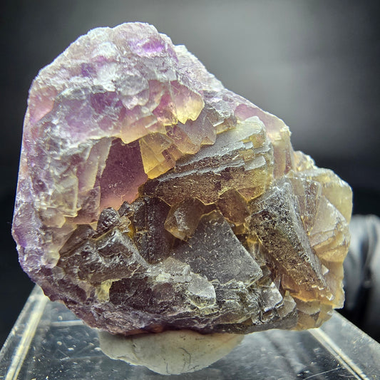 Gestufte Fluorit Würfel Stufe lila gelb Omehane, Namibia 26*20*13mm Sammlung