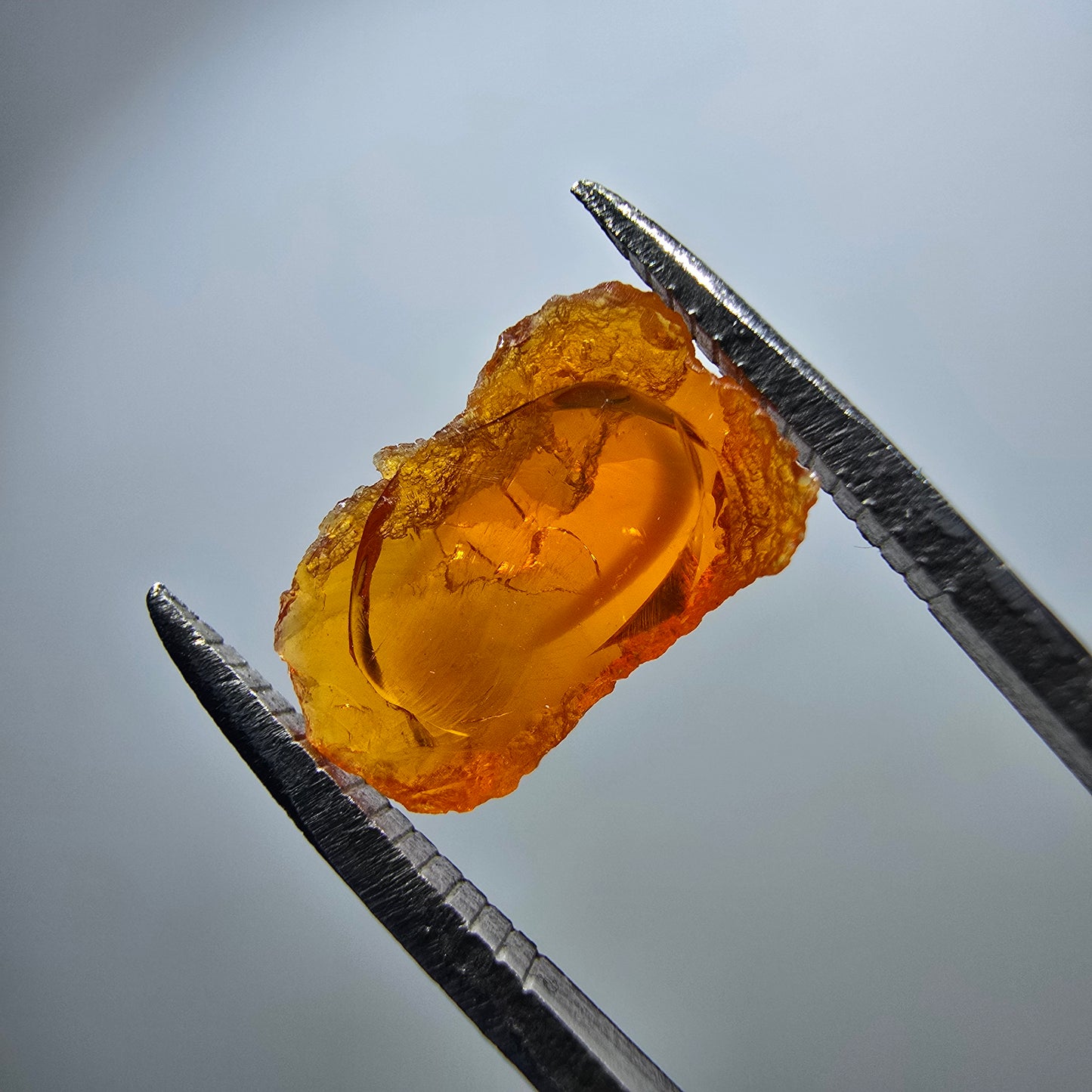 Seltener Feueropal Kristall, rot orange Mexiko 12*8*3mm