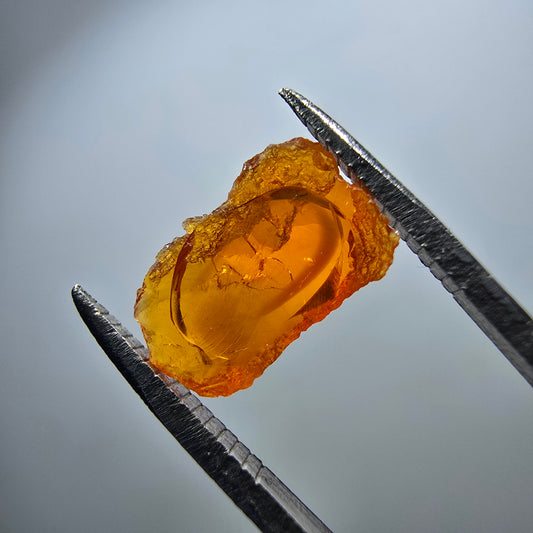 Rare fire opal crystal, red orange Mexico 12*8*3mm