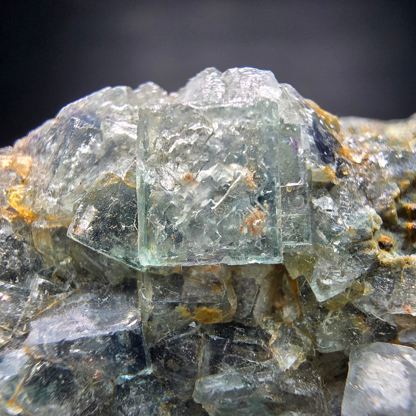 Phantom Fluorit grün auf Schörl Turmalin Stufe Erongo Namibia 55*34*33mm