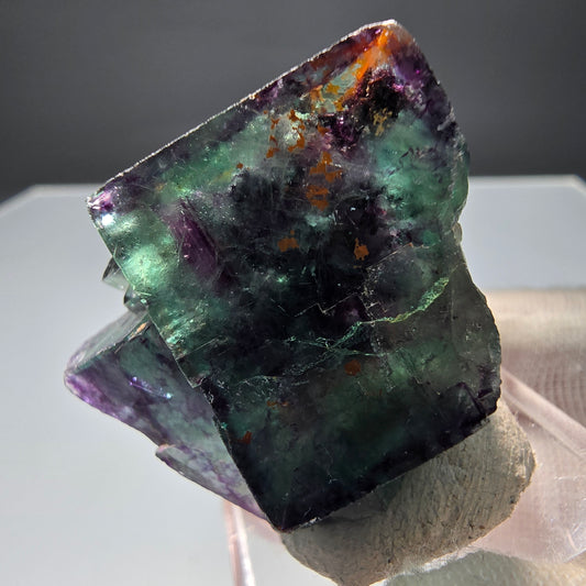 Rare Phantom Fluorite Cube Tier Tie-Dye Pocket, Okorusu, Namibie 28*32*15mm