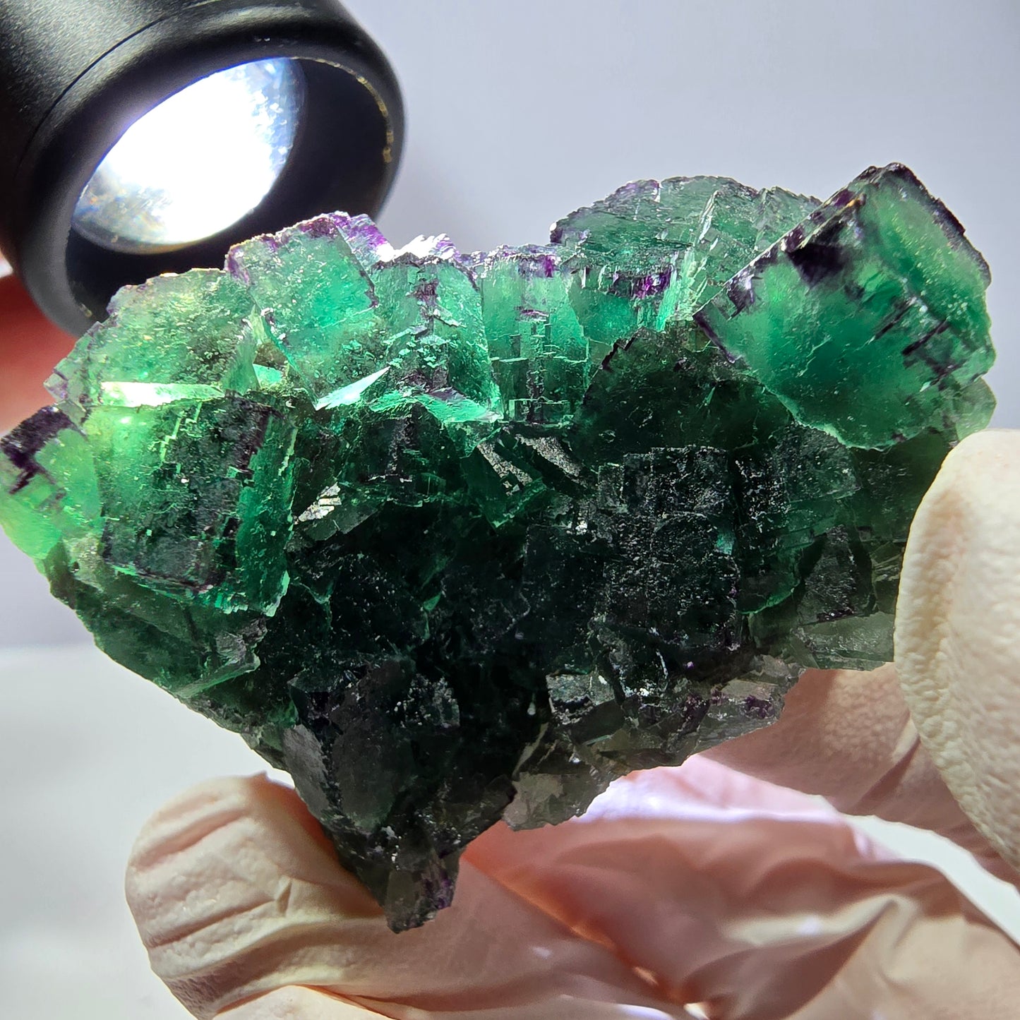 Spécimen de cube de fluorite fantôme, parqueté, zonal Okorusu, Namibie 51*34*28mm
