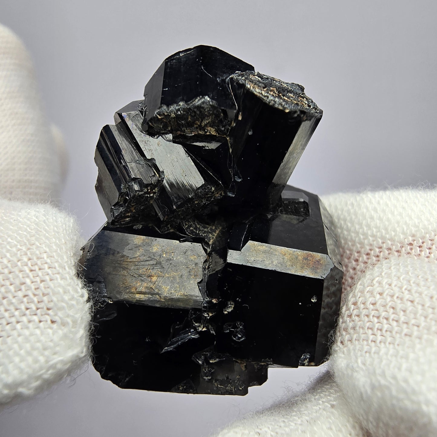 Symmetrische Schörl Turmalin Stufe schwarz glänzend Erongo, Namibia 29*25*15mm