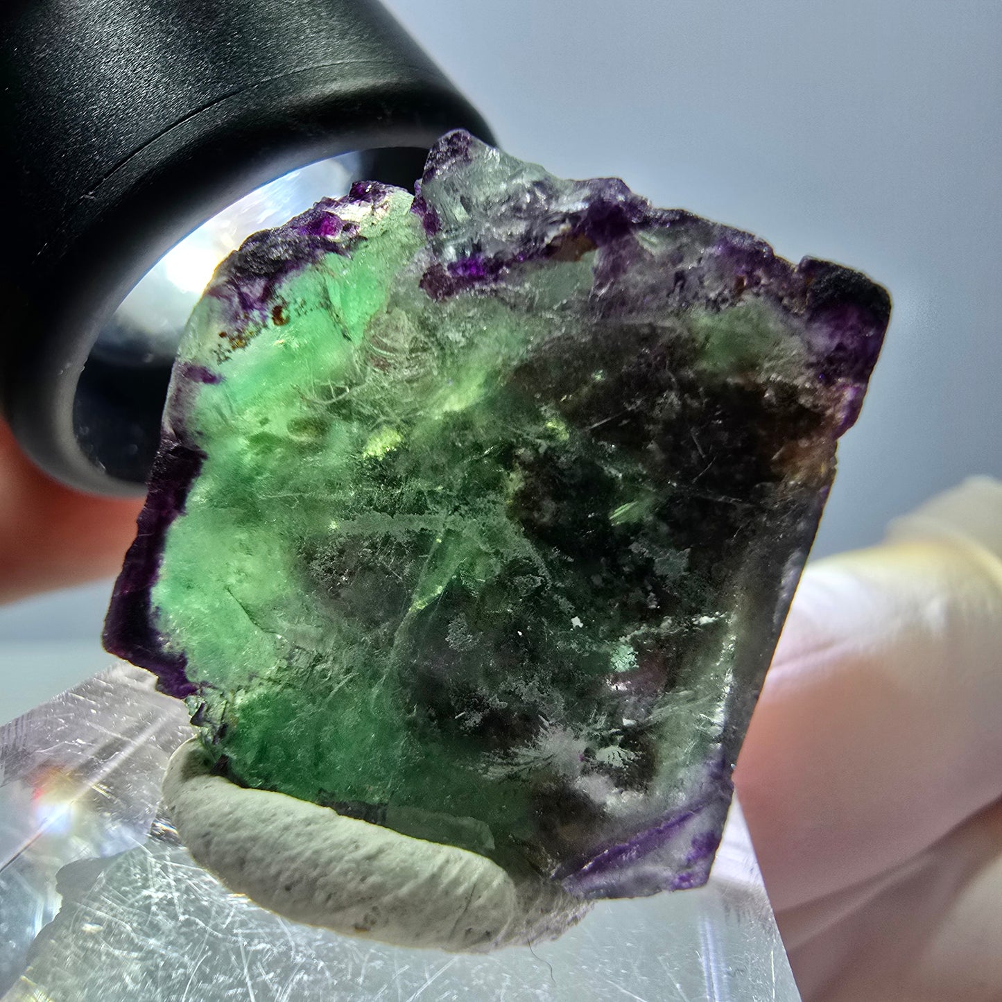 Phantom Fluorit Würfel Stufe, parkettiert, zonal Okorusu, Namibia 24*22*18mm