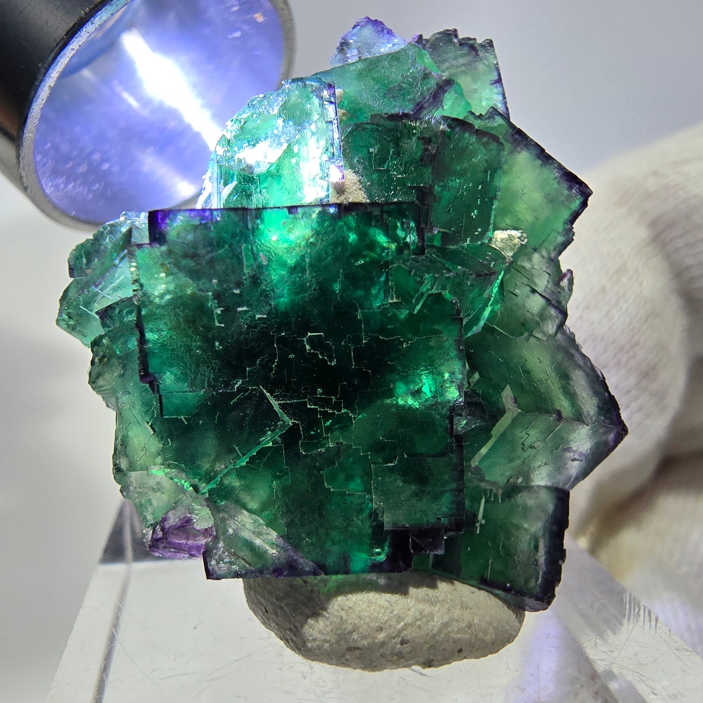 Spécimen de cube de fluorite fantôme parqueté zonal Okorusu, Namibie 31*27*15mm