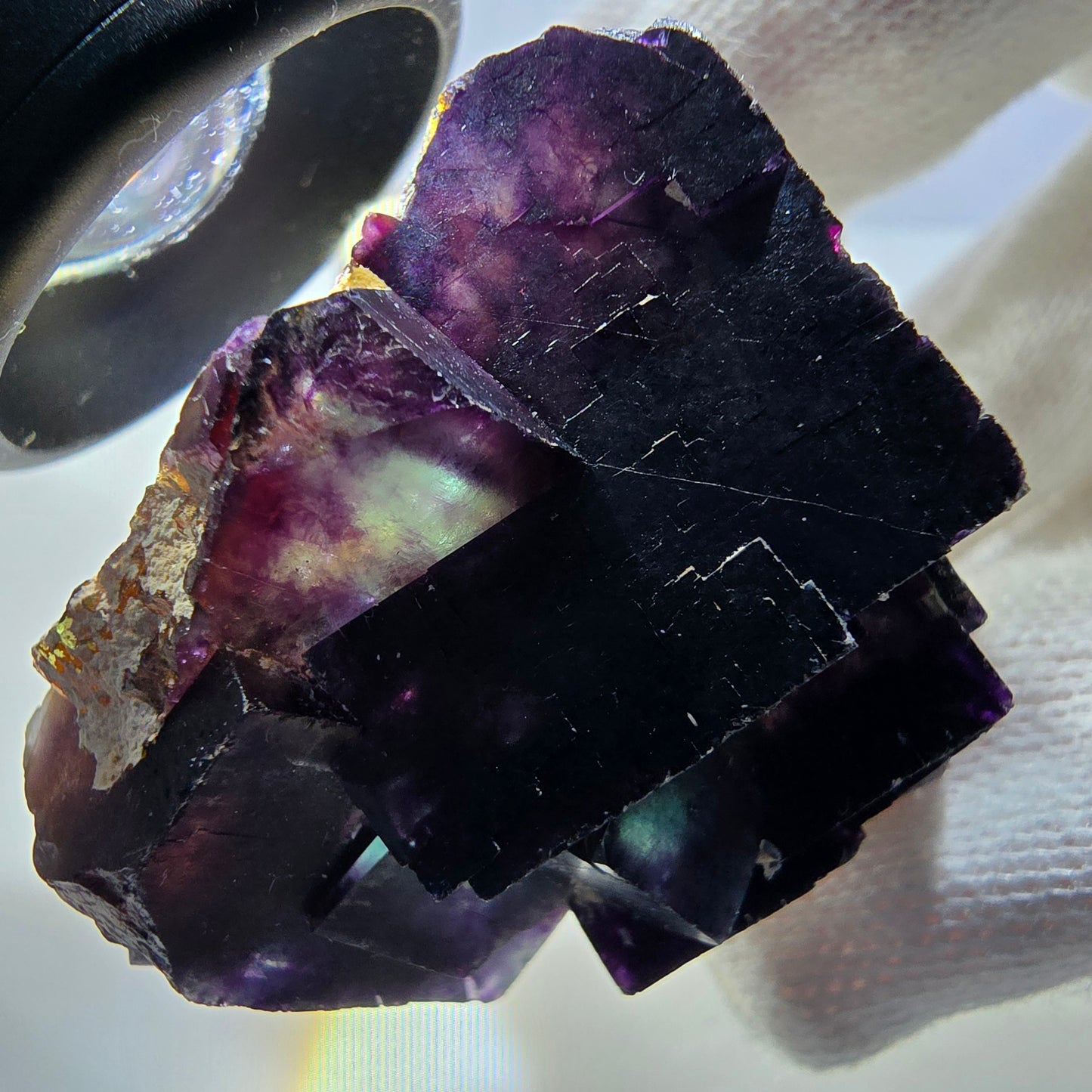 Rare Phantom Fluorite Cube Specimen zonal green purple Okorusu, Namibia 39*39*26mm