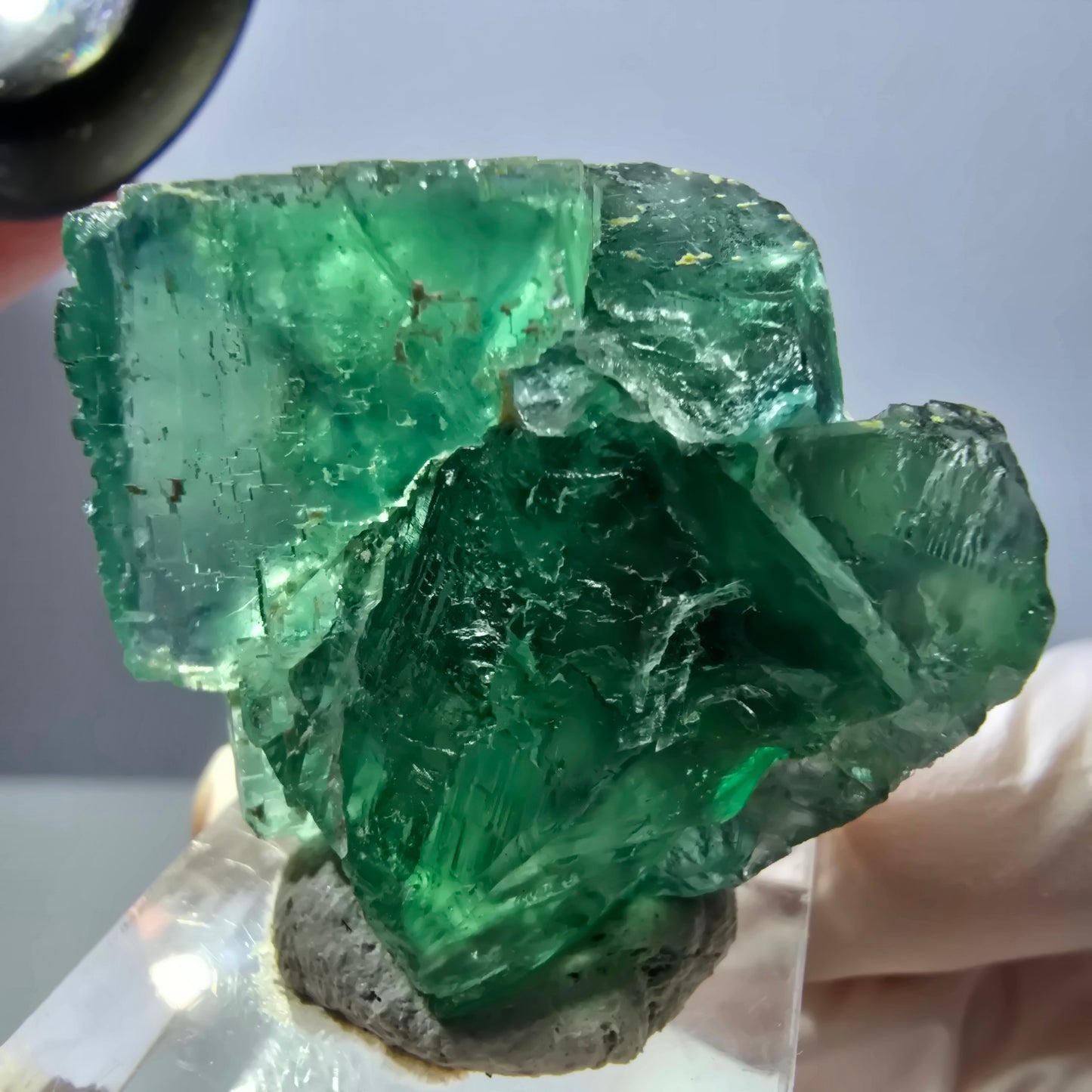 Spécimen de cube de fluorite fantôme, parquet vert Okorusu, Namibie 36 x 36 x 18 mm