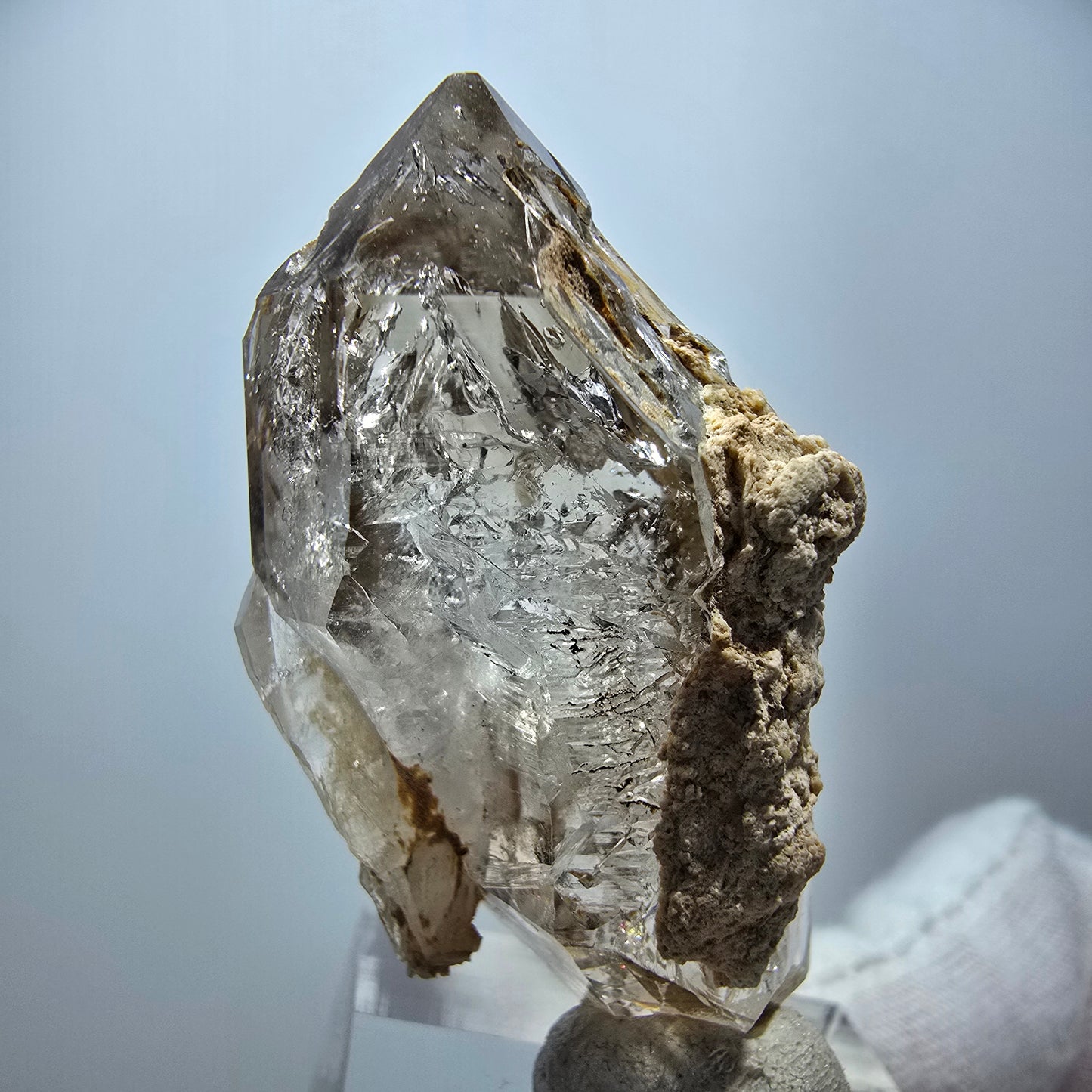 Enhydro Phantom Rauchquarz DT Zepter, 1x Blase Goboboseb, Namibia 45*26*18mm