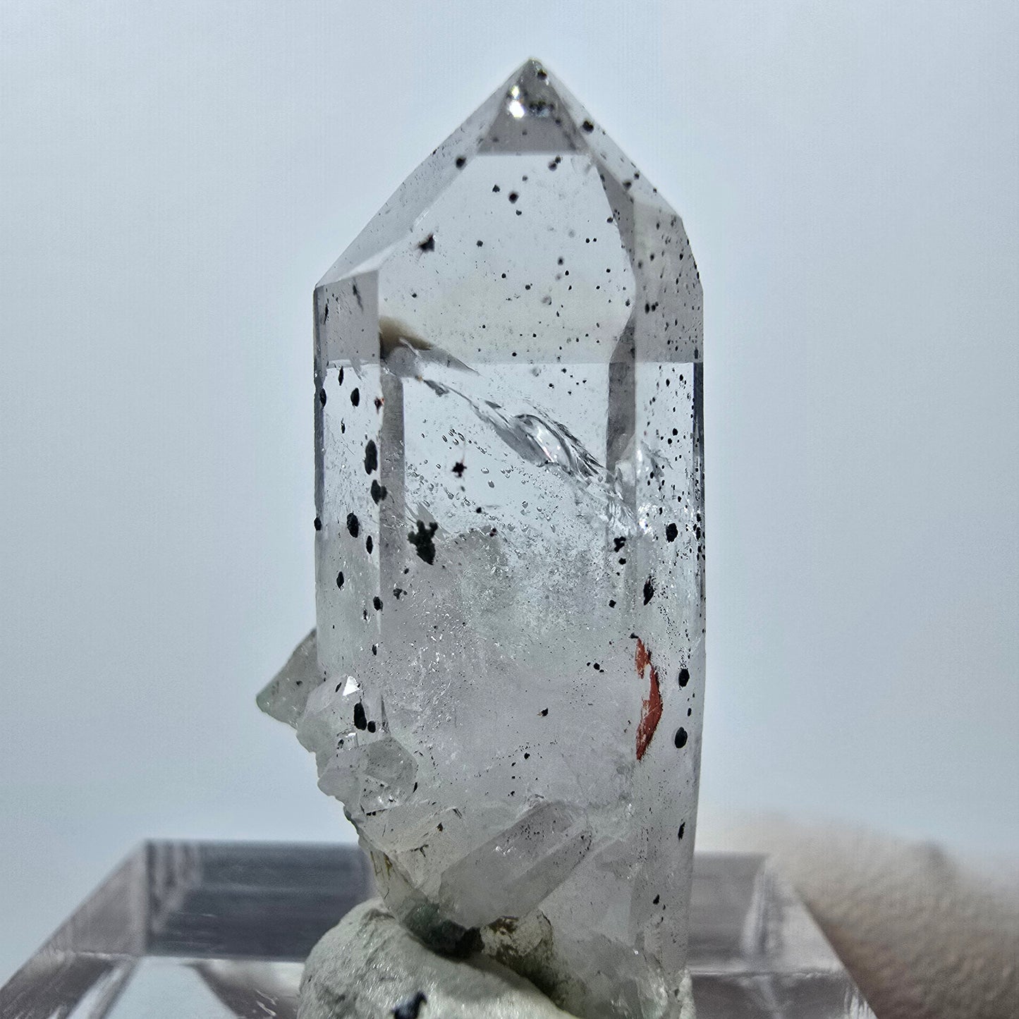 Quartz hématite transparent Point Streep Mine, Goboboseb, Namibie 29 x 14 x 10 mm