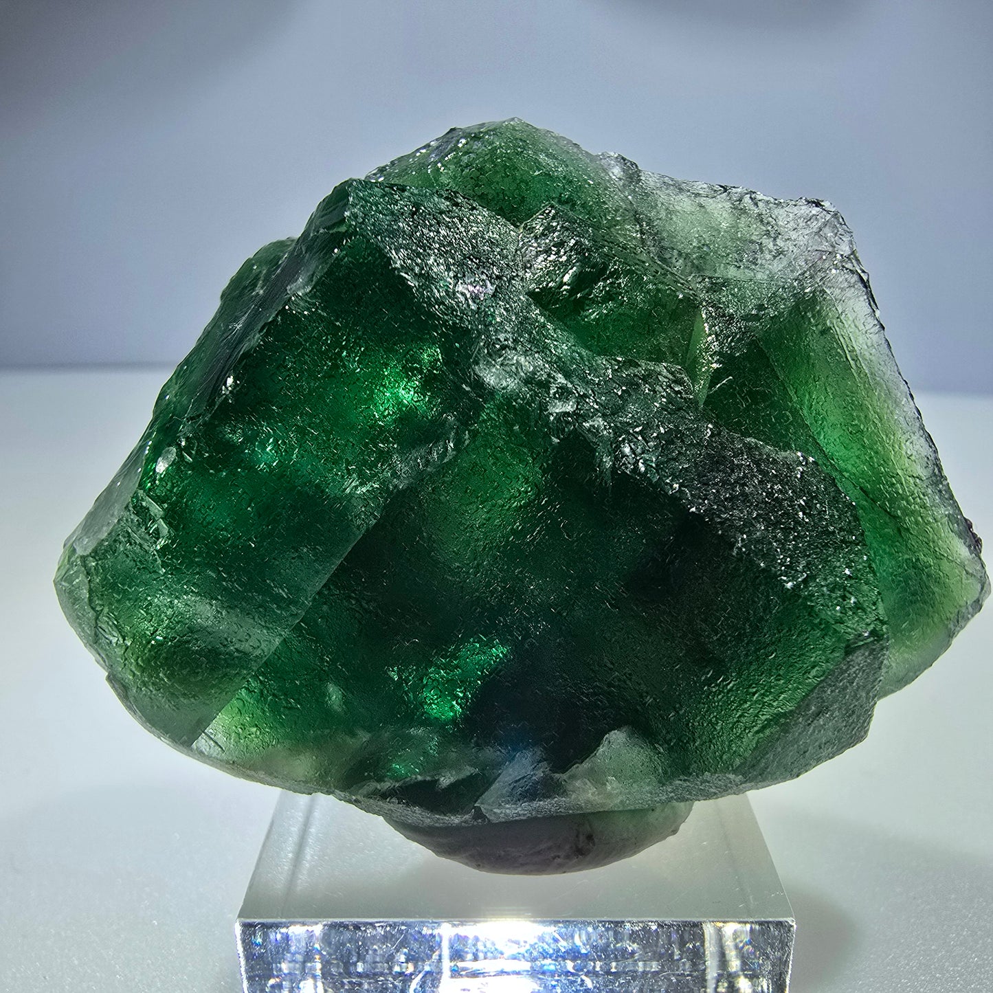Seltene Phantom Fluorit Würfel Stufe grün Okorusu, Namibia 61*43*27mm
