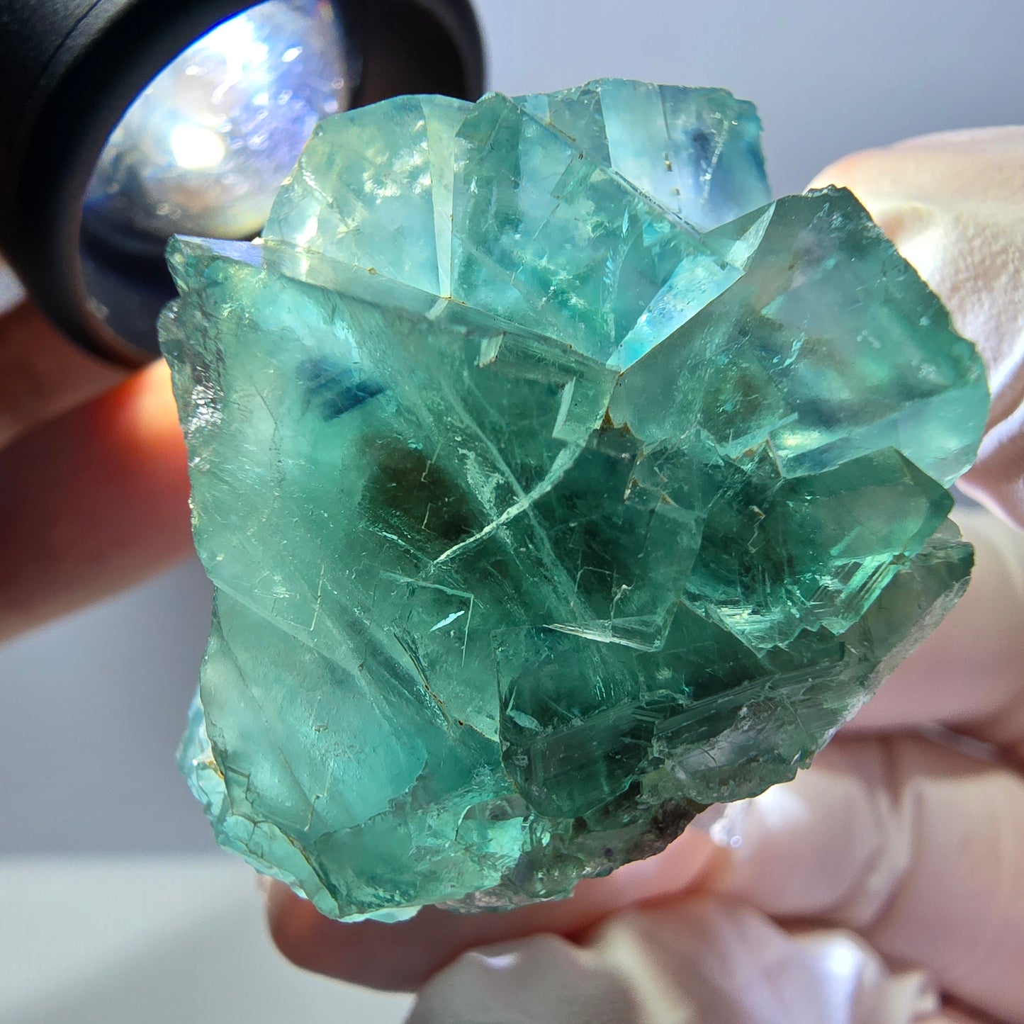 Spécimen de cube de fluorite fantôme, parquet vert Okorusu, Namibie 37 x 30 x 27 mm