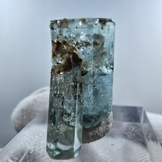 Setlene Aquamarin, Schörl Turmalin Stufe Erongo, Namibia 23*12*11mm