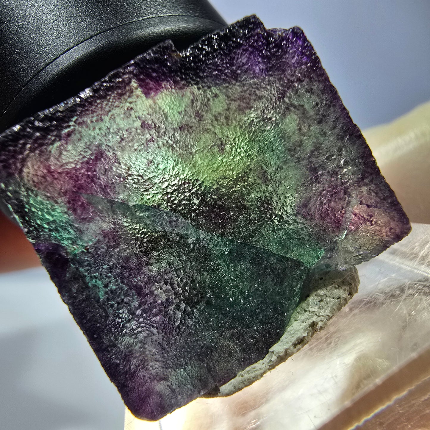 Phantom Fluorit Würfel parkettiert, grün lila Okorusu, Namibia 23*22*20mm