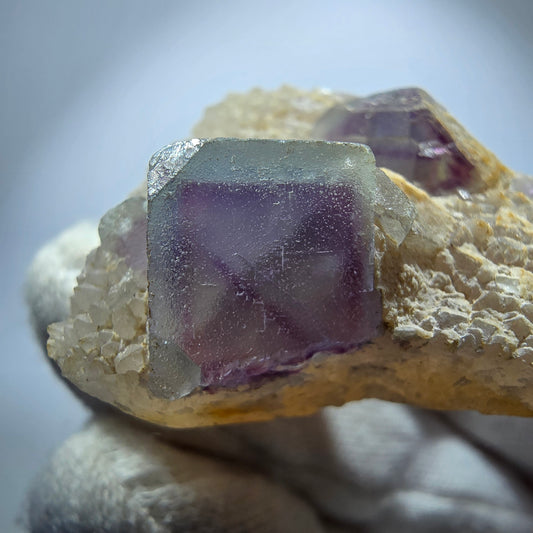 Phantom Fluorit Würfel, Quarz Stufe grün lila Omehane, Namibia 39*38*23mm