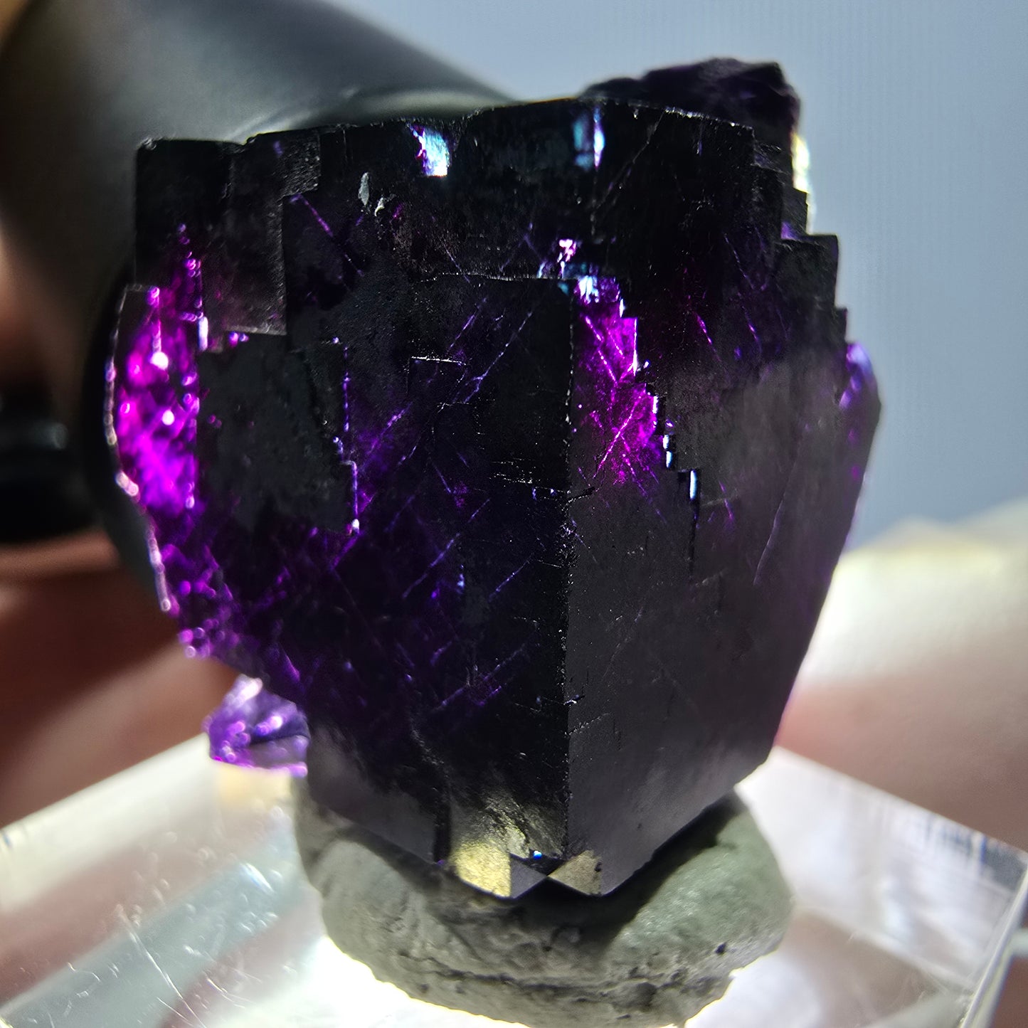 Phantom Fluorit Würfel Stufe grün lila zonal 11:11 Angel Pocket, Namibia 32*21*20mm