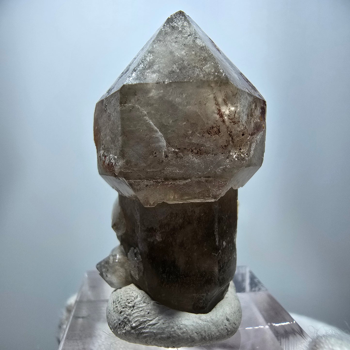 Seltenes Rauchquarz Zepter mit Hyalit Erongo, Namibia 39*22*21mm