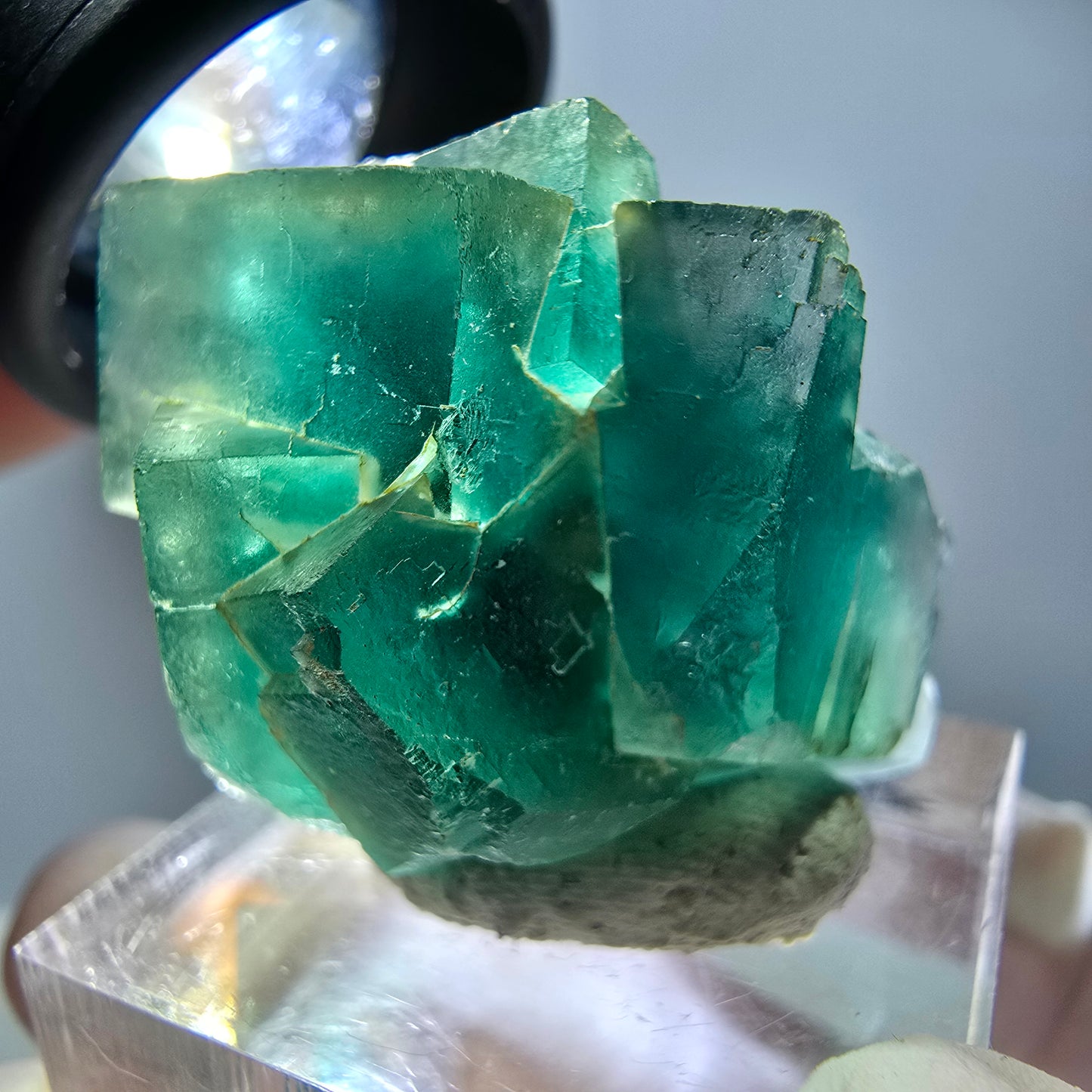 Phantom Fluorit Würfel Stufe, grün parkettiert Okorusu, Namibia 32*24*17mm