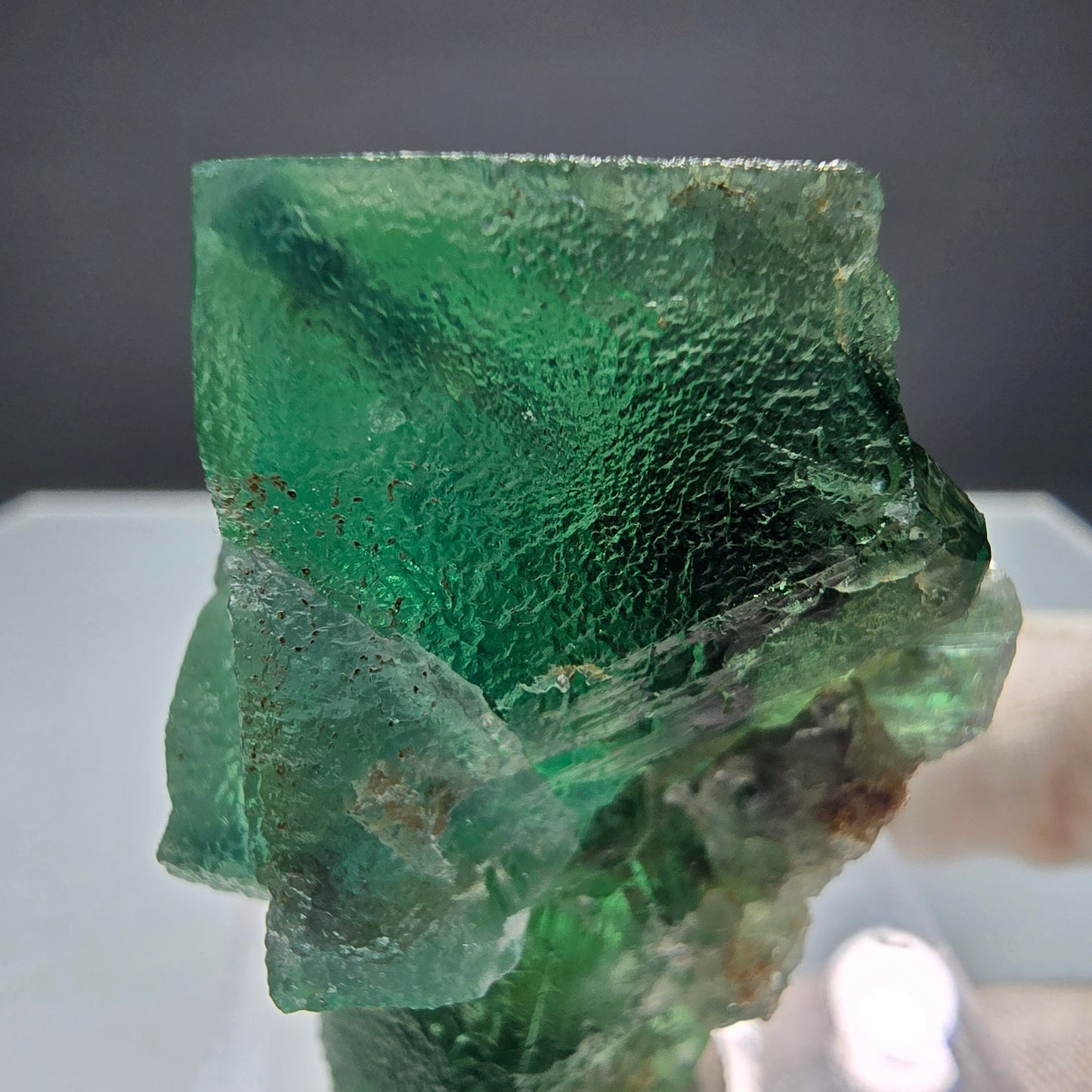 Klare Phantom Fluorit Würfel Stufe grün Okorusu, Namibia 49*39*33mm Sammlung