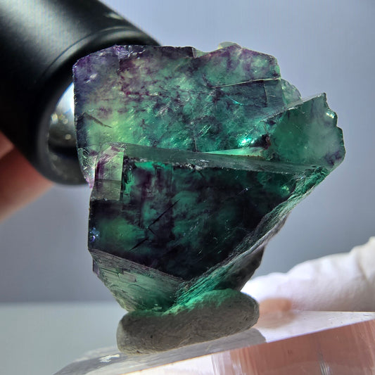 Seltene Fluorit Würfel Stufe, grün lila Okorusu, Namibia 36*26*24mm