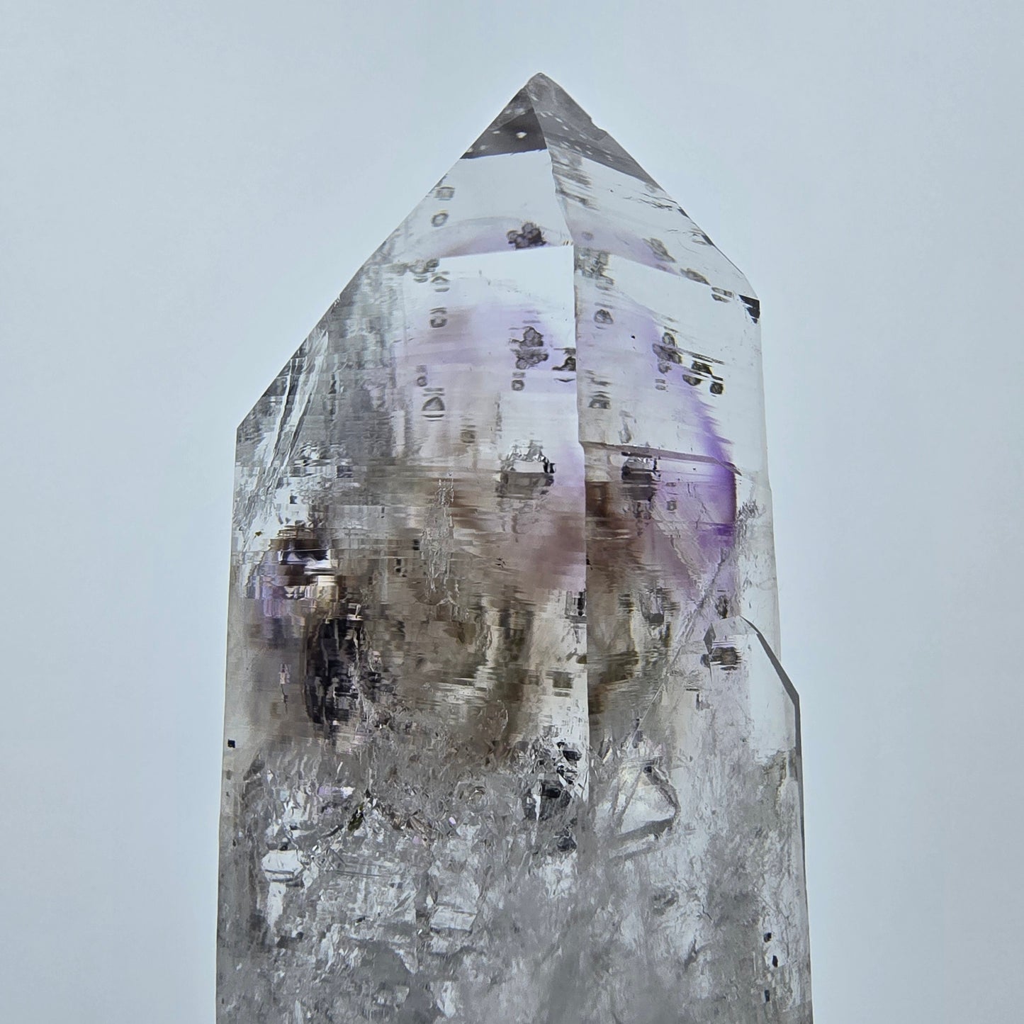 Améthyste fantôme Enhydro Prehnite Hématite Analcim Streep Mine Namibie 67*24*19mm