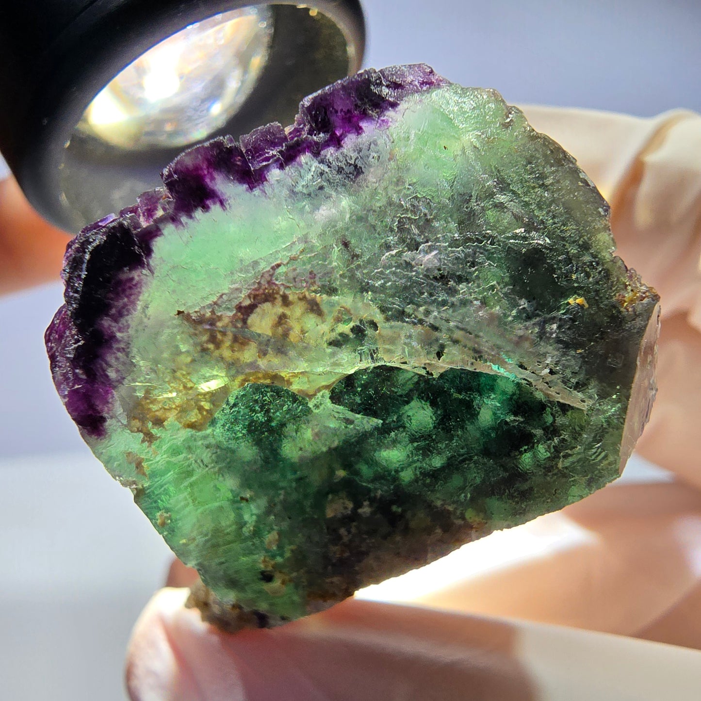 Spécimen de cube de fluorite fantôme, parqueté, zonal Okorusu, Namibie 31*29*24mm