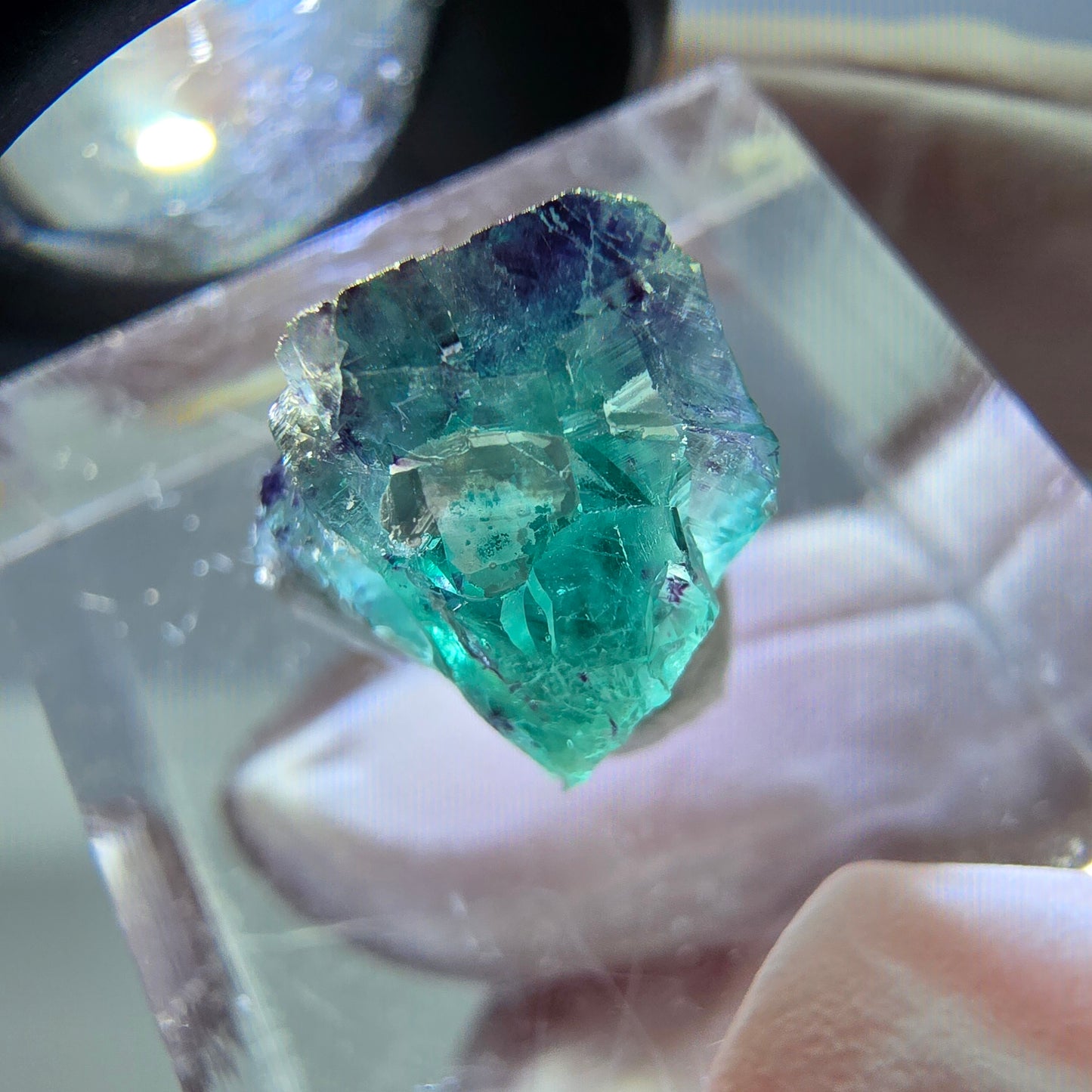 Phantom Fluorit Würfel Stufe, grün lila Okorusu, Namibia 12*10*9mm