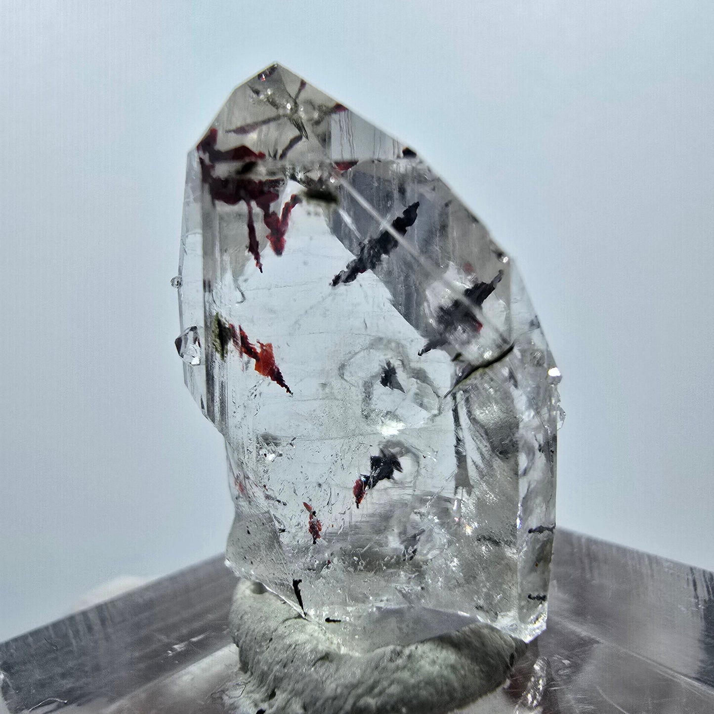 Harlequin Phantom Amethyst with Analcim Streep Mine, Goboboseb, Namibia 25*16*14mm