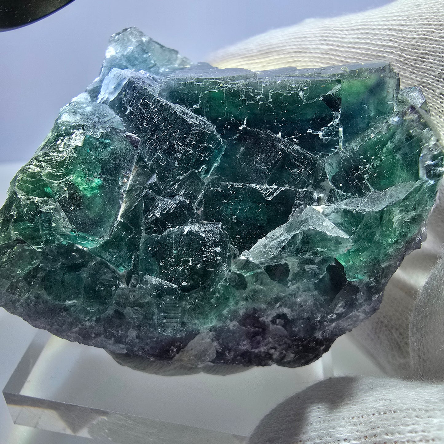 Phantom Fluorit Würfel Stufe parkettiert grün türkis Okorusu, Namibia 66*52*45mm