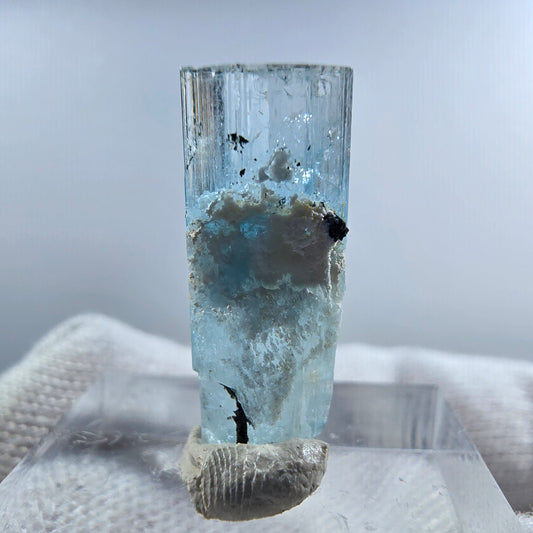 Setlene Aquamarin, Schörl Turmalin, Orthoklas Stufe Erongo, Namibia 23*8*7mm