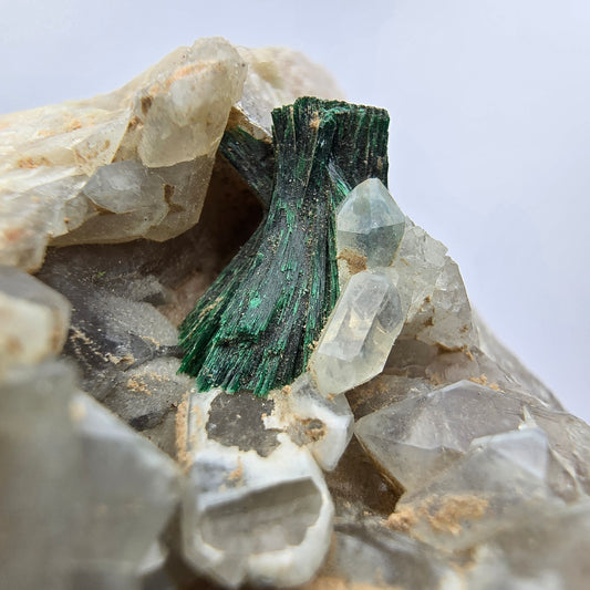 Seltene Malachit auf Quarz Stufe Kaokoveld, Namibia 51*45*38mm Sammlung