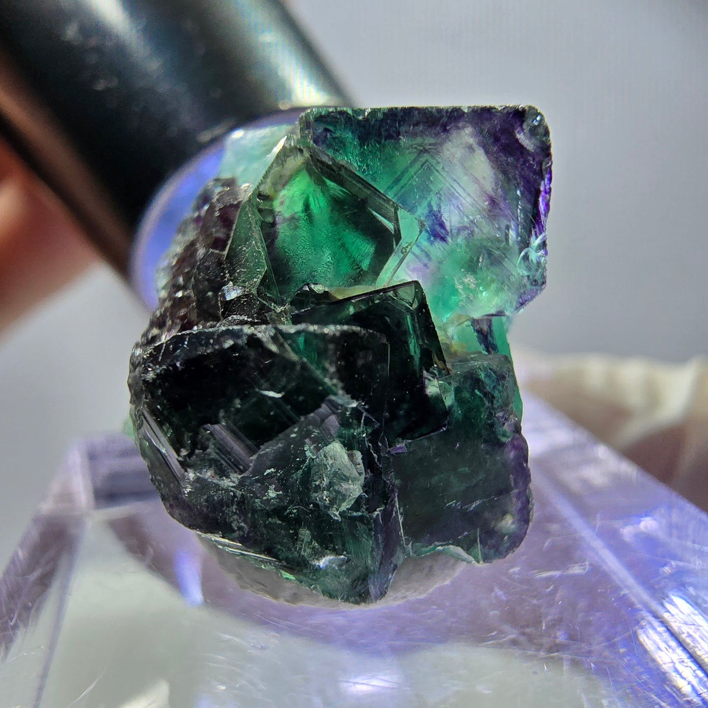 Rare Fluorite Cube Specimen, green purple Okorusu, Namibia 21*16*15mm