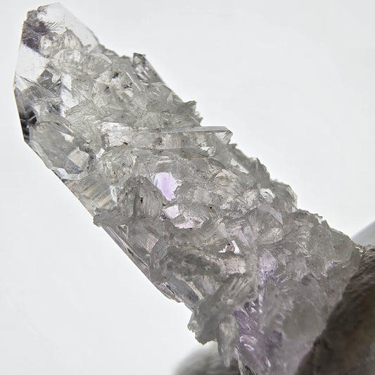 Améthyste fantôme avec analcim, mine Prehnite Streep, Goboboseb, Namibie, 33 x 15 x 10 mm