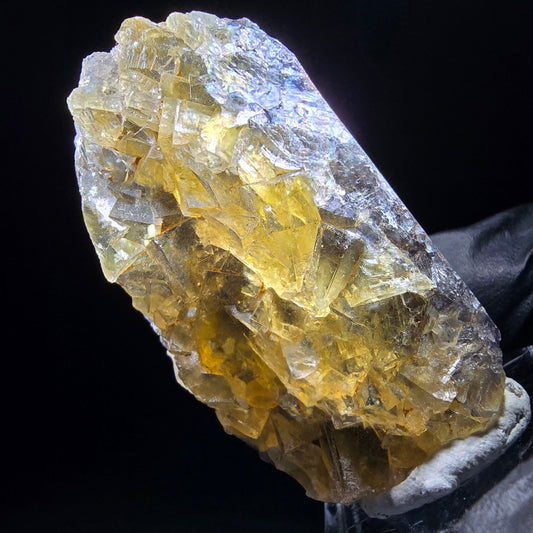 Honey Pocket Phantom Fluorite stage jaune violet Okorusu Namibie 49*27*11mm collection