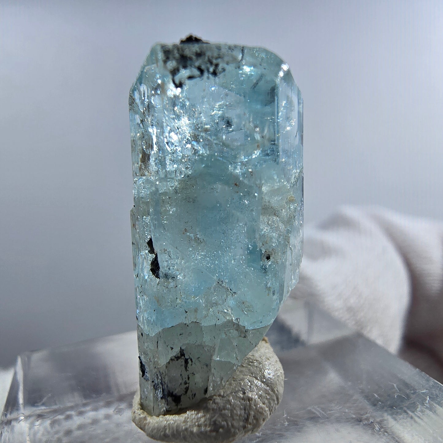 Aigue-marine Setlene, spécimen de tourmaline Schorl, Erongo, Namibie, 23 x 11 x 9 mm