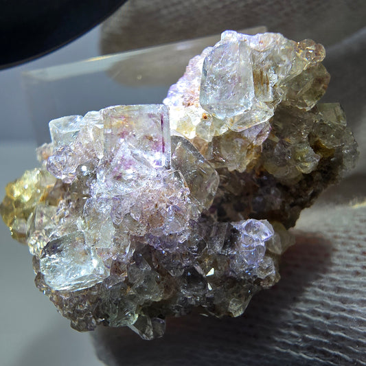 Spécimen zonal de cube de fluorite fantôme, vert violet, Okorusu, Namibie 35 x 22 x 19 mm
