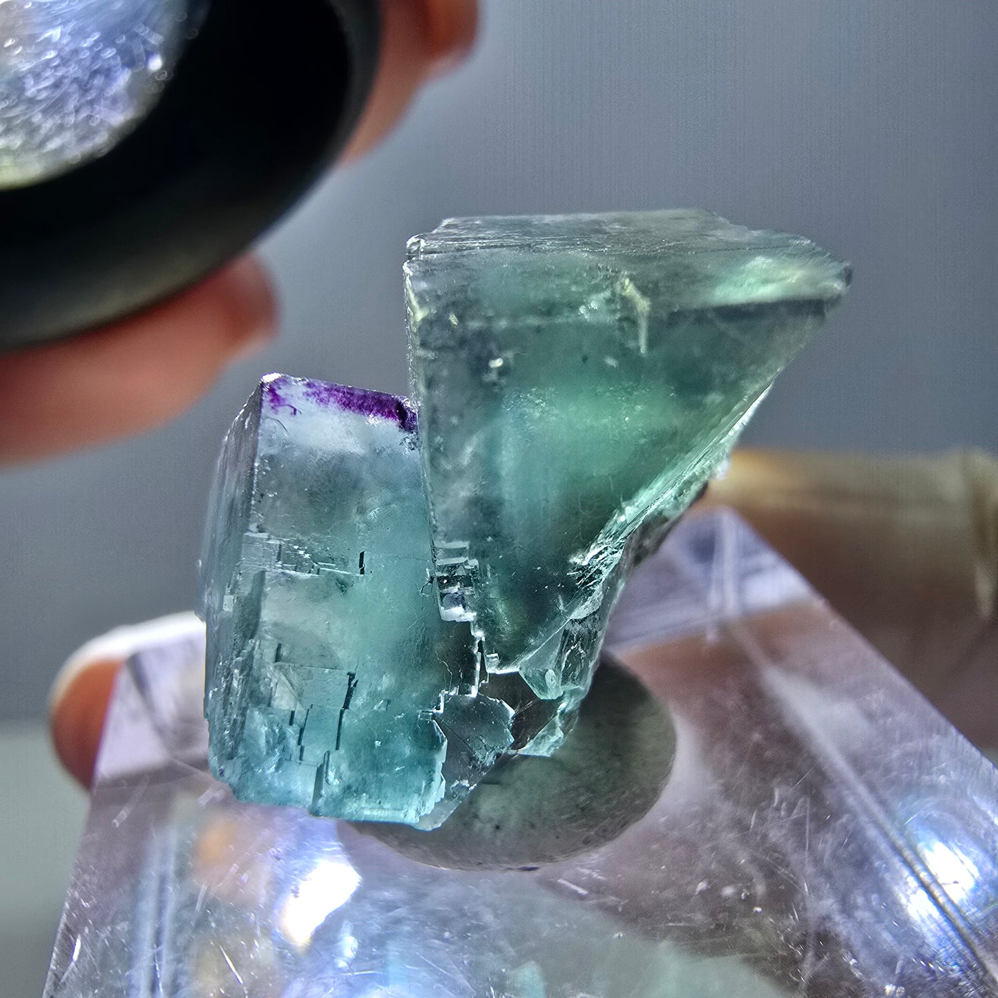 Phantom Fluorit Würfel Stufe, parkettiert, zonal Okorusu, Namibia 21*17*16mm