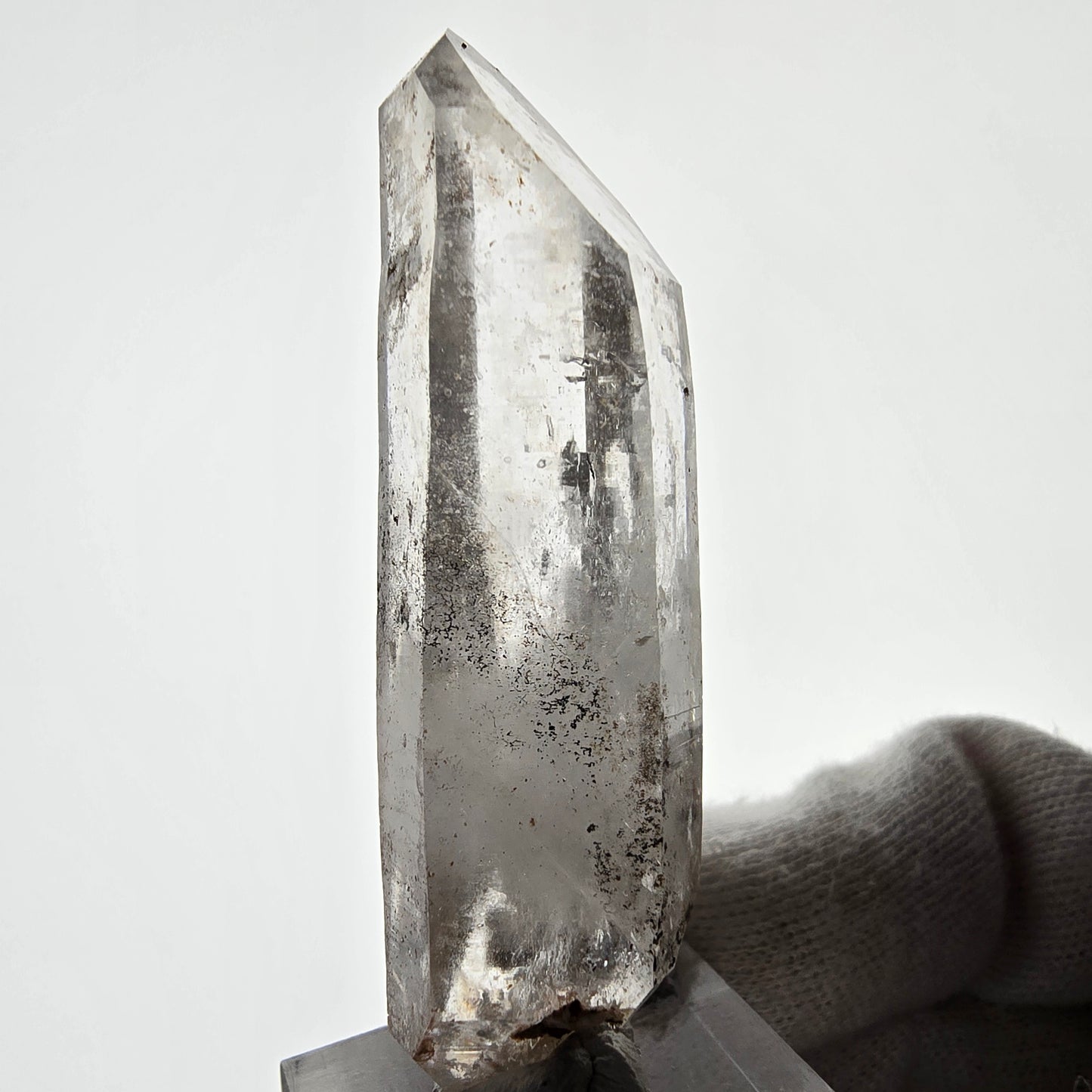 Sceptre de poche Saint-Valentin en quartz fumé fantôme squelette, Namibie 64 x 19 x 18 mm