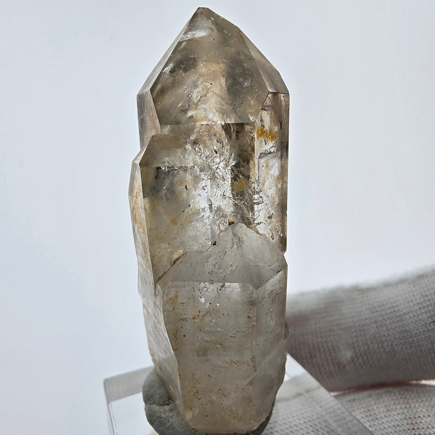 Enhydro Phantom Smoky Quartz Sceptre Tip 1x Bubble Goboboseb, Namibie 52*27*17mm