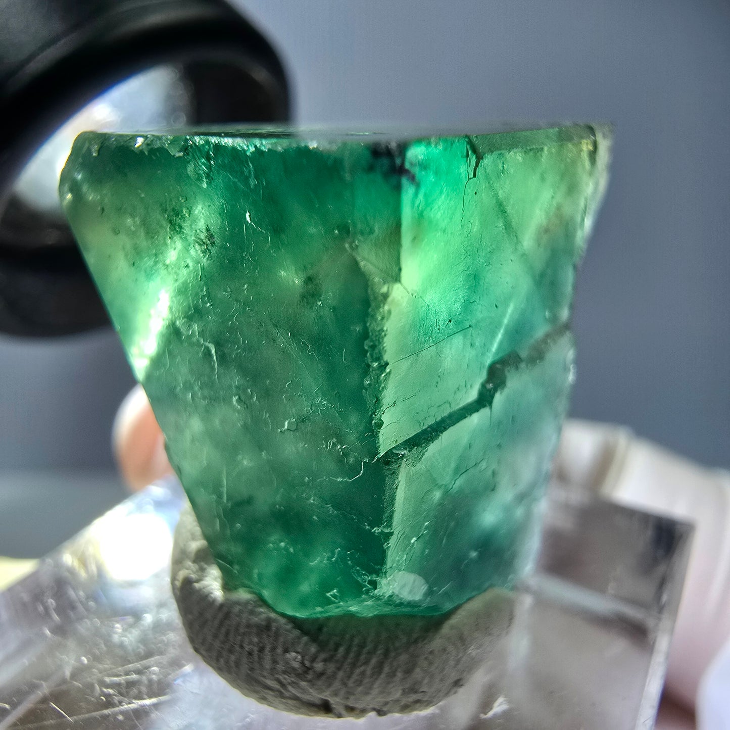 Klarer Phantom Fluorit Würfel parkettiert, grün Okorusu, Namibia 22*21*19mm