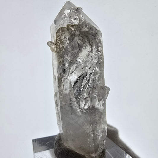Sceptre de poche en quartz fumé fantôme squelette, Namibie, 51 x 18 x 17 mm