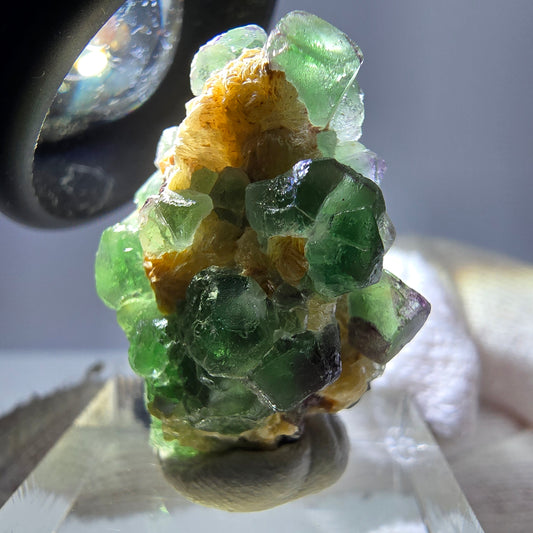 Phantom Fluorit Würfel Muskovit Schörl Turmalin Stufe Erongo, Namibia 27*21*22mm