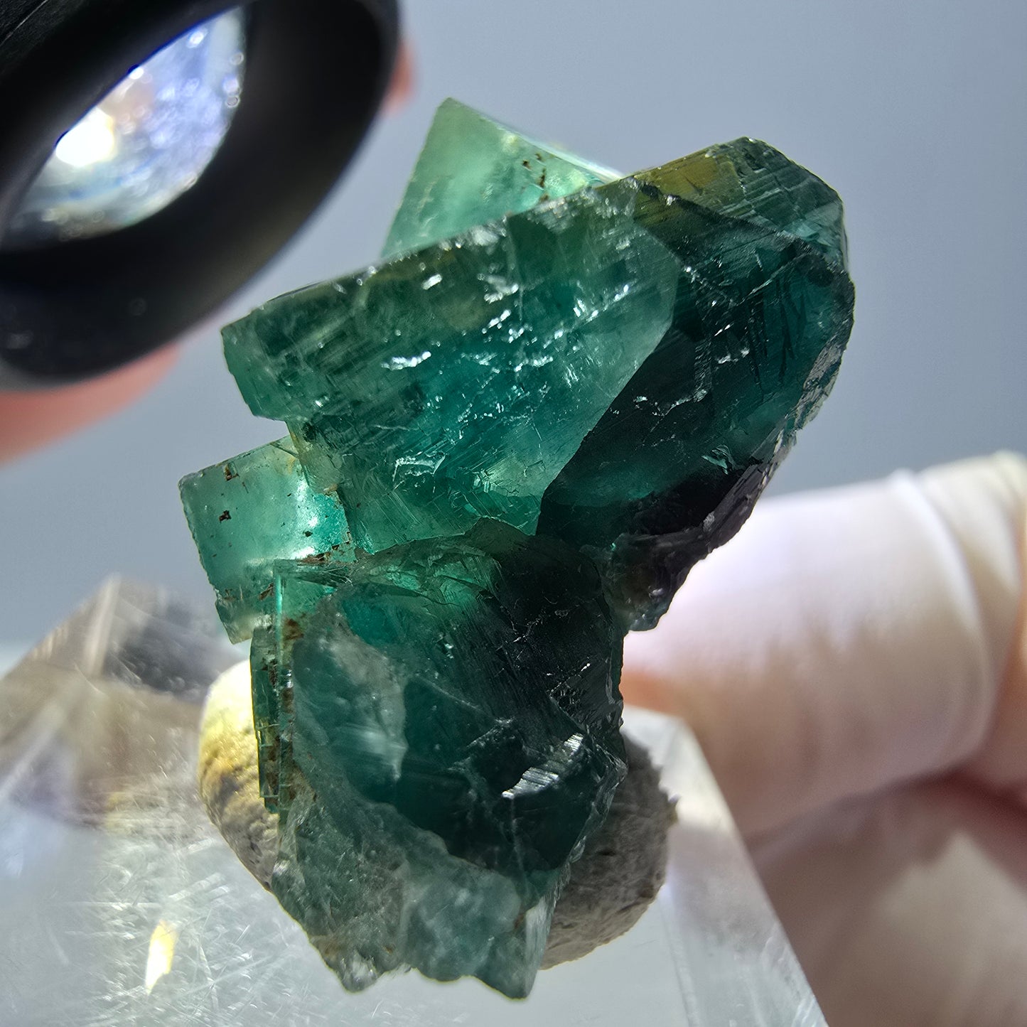 Spécimen de cube de fluorite fantôme, parquet vert Okorusu, Namibie 29*25*15 mm