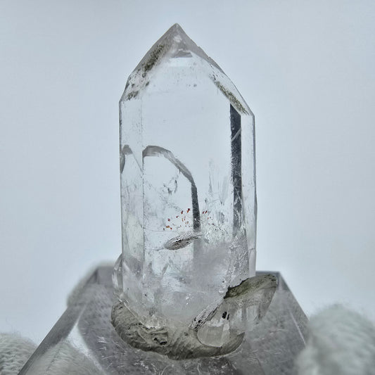 Cristal de quartz chlorure Harlequin Streep Mine, Goboboseb, Namibie 31 x 18 x 12 mm